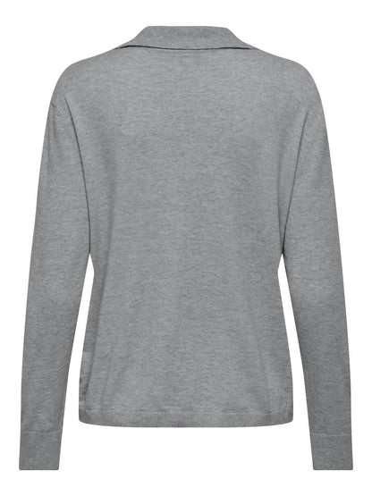 Onlibi Life Ls Polo Pullover Knt Nca Mellomgrå