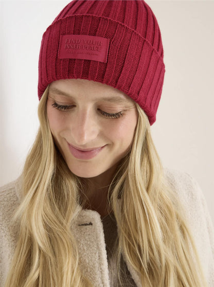 Solid knit cap Rød