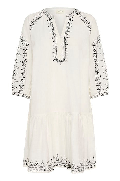 CRSara Dress Marshmallow Black Emb