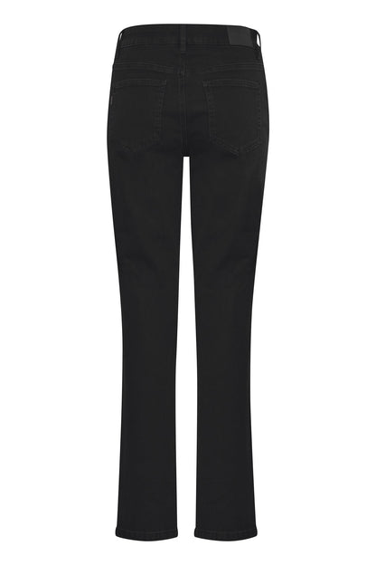 Pzemma Hw Jeans Medium Straight Leg Black Denim