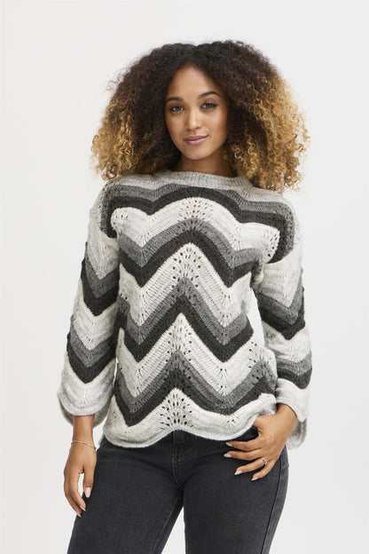 Sbbidiga Knit Blouse Grey Melange
