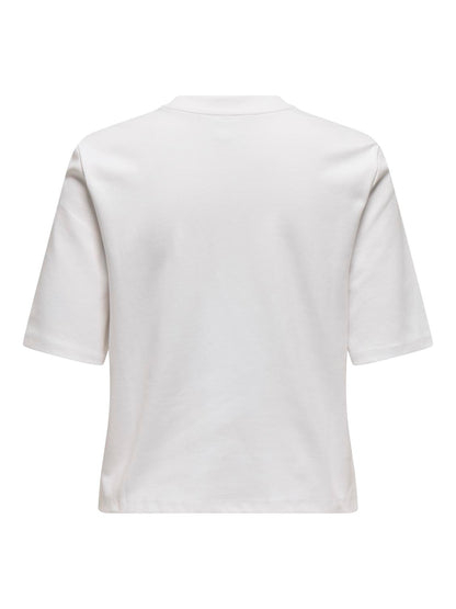ONLROBBYN LIFE S/S O-NECK TOP BOX JRS Hvit
