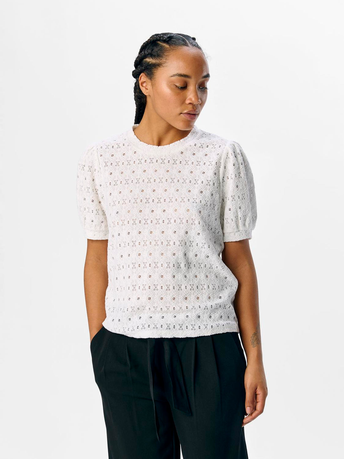 OBJLAILA S/S RE TOP NOOS Hvit