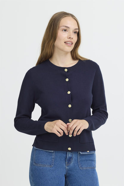 Pzsara Short Cardigan Dark Sapphire