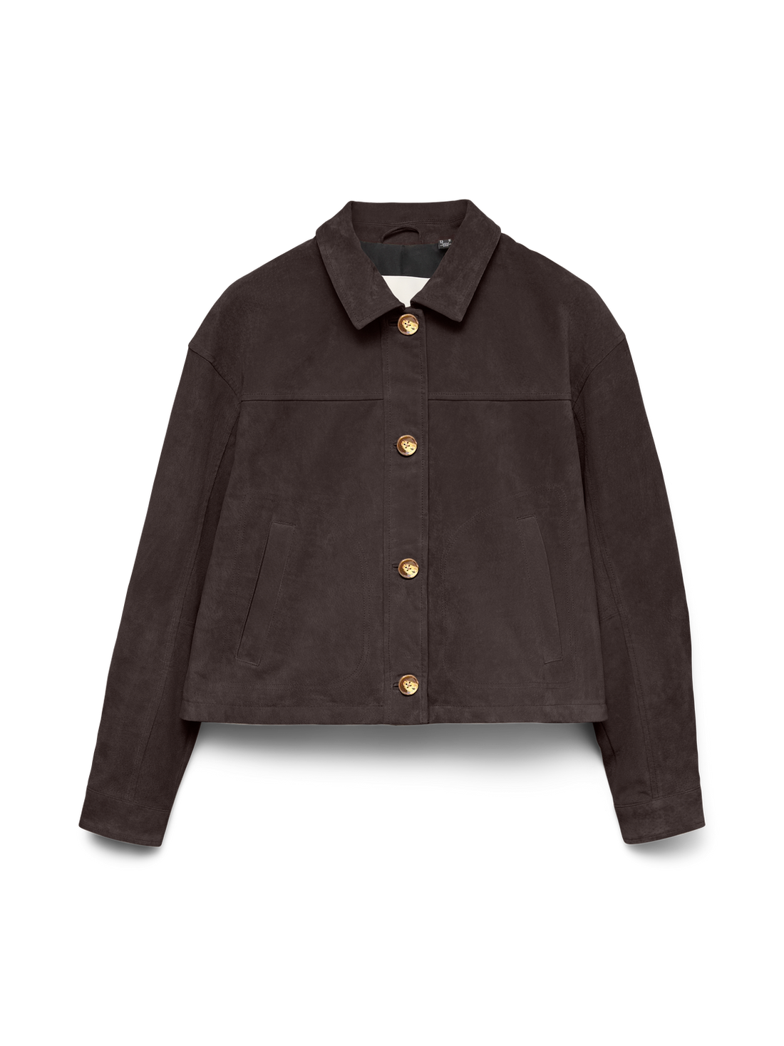 Vmroycestine Short Suede Jacket Mørkebrun