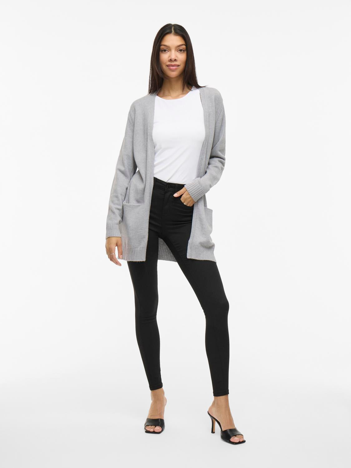 Viril Open L/s Knit Cardigan - Noos Lysegrå