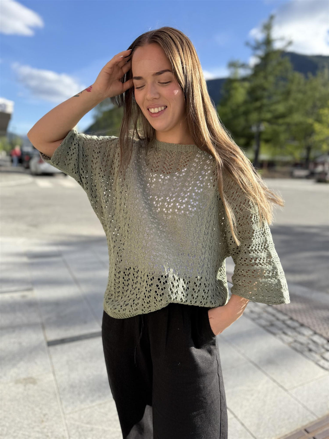 SBGITTE KNIT BLOUSE Sea Spray