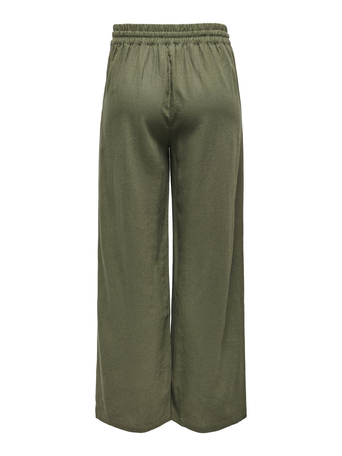 JDYSAY HW LINEN WIDE PANT WVN NOOS Mellomgrønn