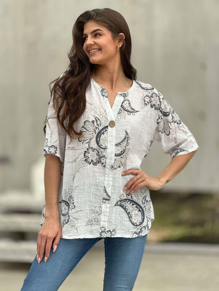 LINDA PAISLEY M/KNAPP Hvit