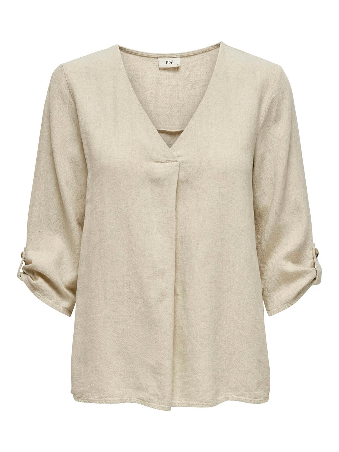 JDYSAY 3/4 LINEN V-NECK TOP WVN DIA Beige