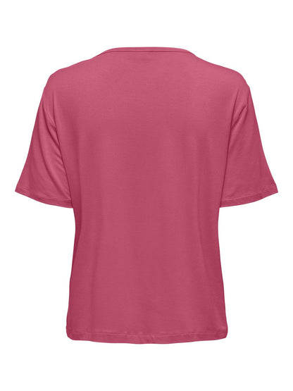 JDYMILA S/S O-NECK TOP JRS Mørkelilla