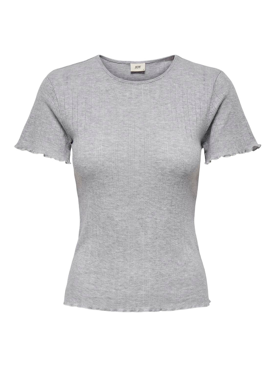 JDYSALSA LIFE S/S O NECK TOP JRS DIA Lysegrå
