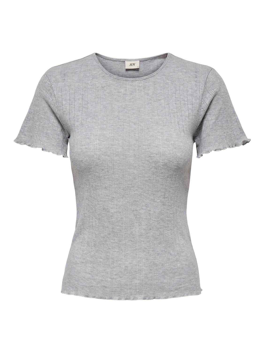 JDYSALSA LIFE S/S O NECK TOP JRS DIA Lysegrå