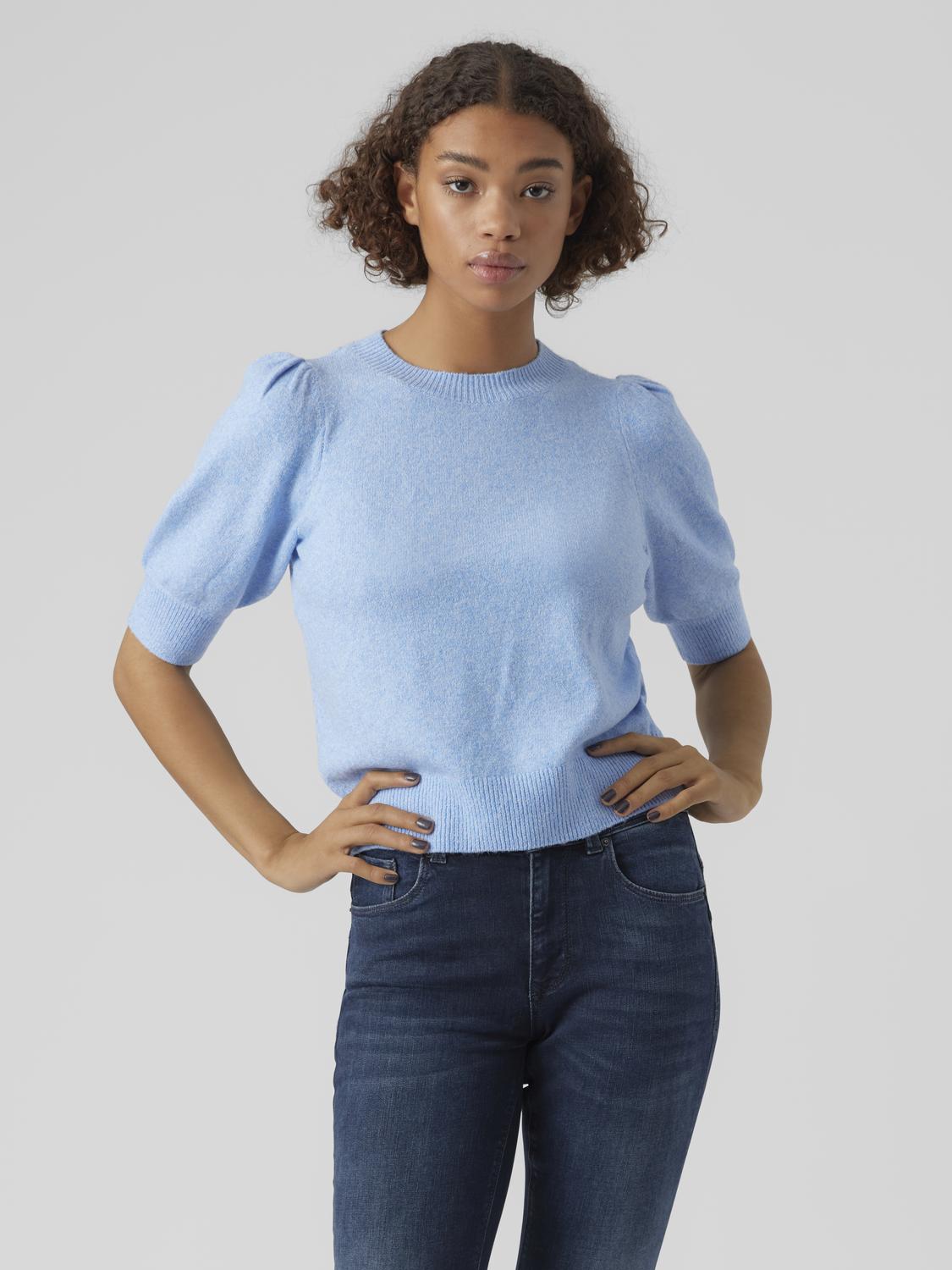 VMDOFFY 2/4 O-NECK PULLOVER GA NOOS Mellomblå