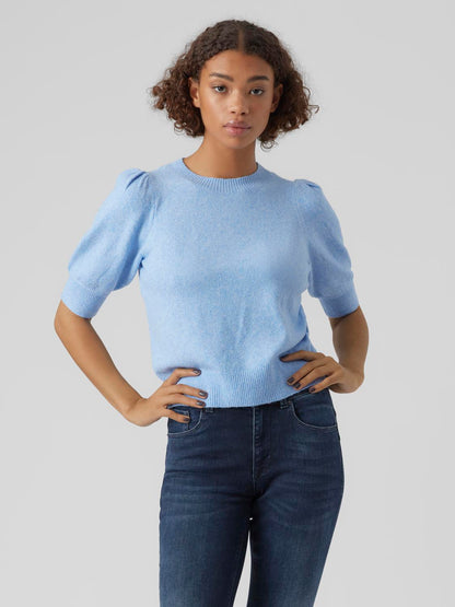 VMDOFFY 2/4 O-NECK PULLOVER GA NOOS Mellomblå