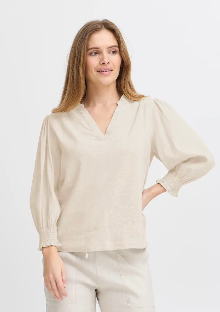 PZLUCA 3/4 sl.blouse Beige