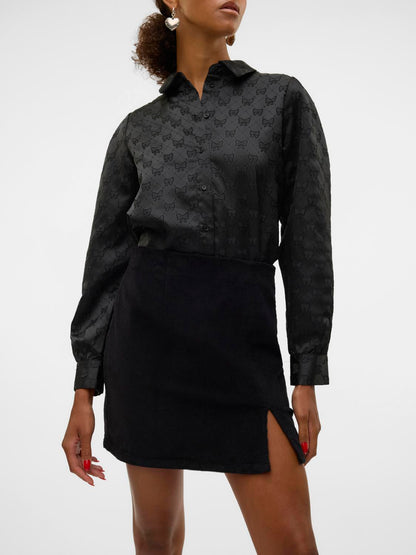 VMLULA NELLY HR SHORT CRDRY SKIRT NOOS Sort