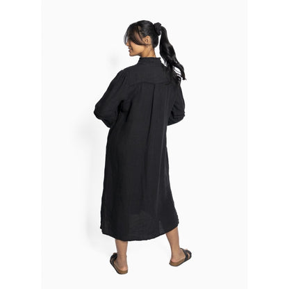 SARI Linen Dress Svart