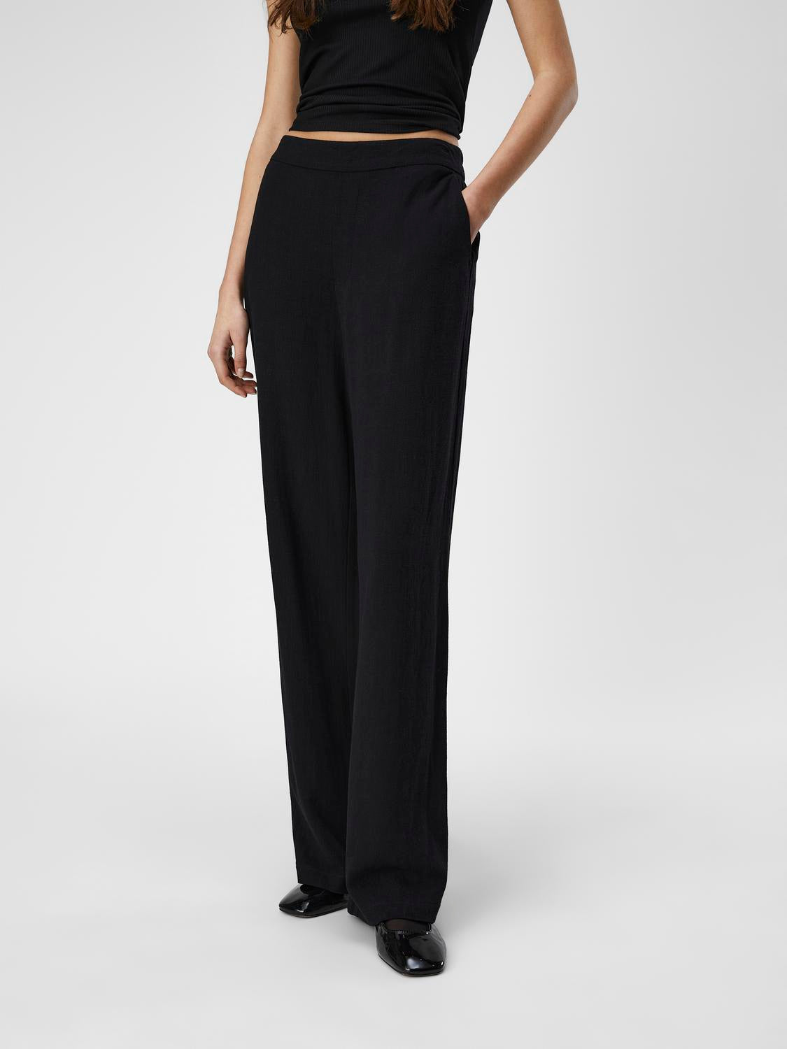 OBJSANNE ALINE WIDE PANT NOOS Sort