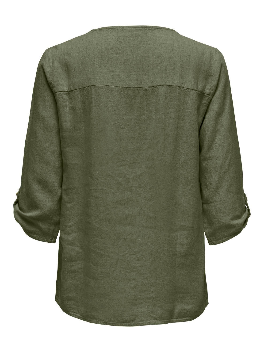 JDYSAY 3/4 LINEN V-NECK TOP WVN DIA Mellomgrønn