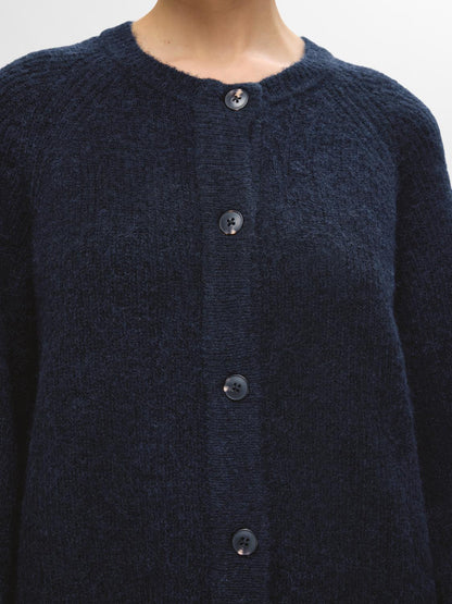 Slflulu Ls Knit Short Cardigan Noos Mørkeblå