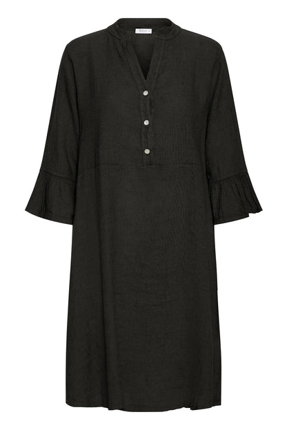 SBFONTANELLE PLACKET DRESS Jet Black