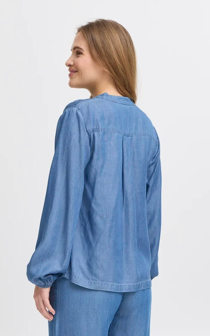 PZGAJA LS Blouse Medium Blue Denim