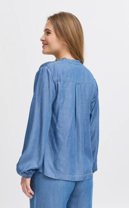 PZGAJA LS Blouse Medium Blue Denim