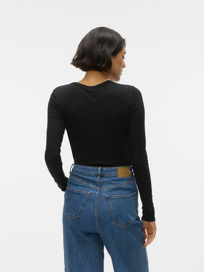 AWIRWINA LS O-NECK TOP NOOS Sort