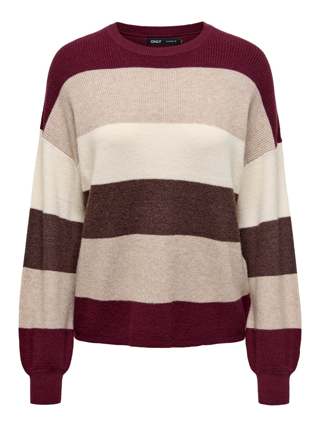 Onlatia L/s Stripe Pullov Knt Noos Mørkelilla
