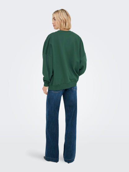 Onlbila L/s Bear O-Neck Swt Mørkegrønn