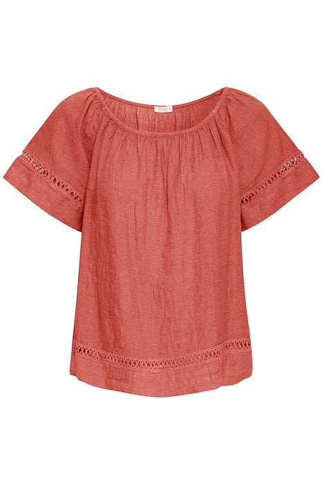 SBFONTANELLE SS BLOUSE Redwood