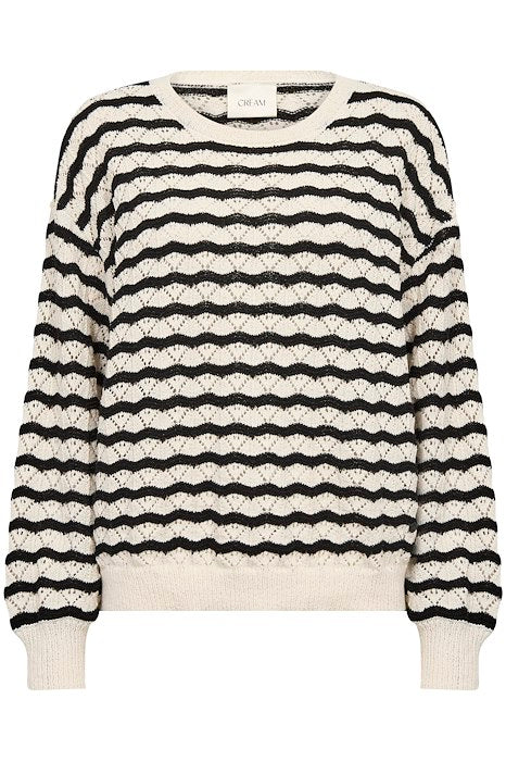CRPOPPI KNIT PULLOVER Black Stripe