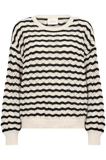 CRPOPPI KNIT PULLOVER Black Stripe