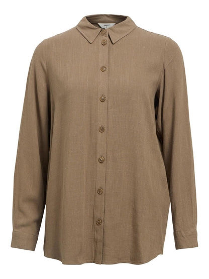 OBJSANNE L/S SHIRT NOOS lin Mellomgrå