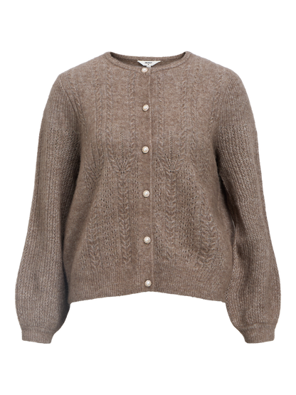 OBJOPHELIA L/S KNIT CARDIGAN REP Mellomgrå