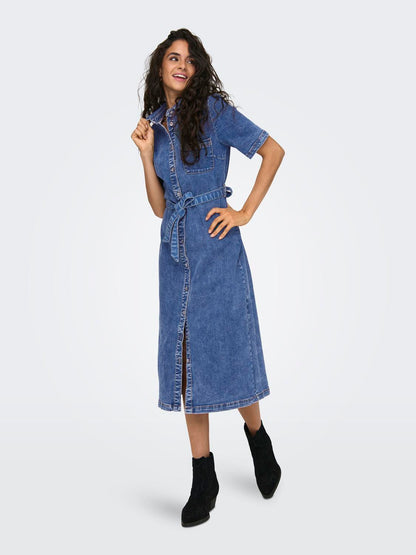 ONLLANA SS LONG DRESS DNM REA258 NOOS Mellomblå