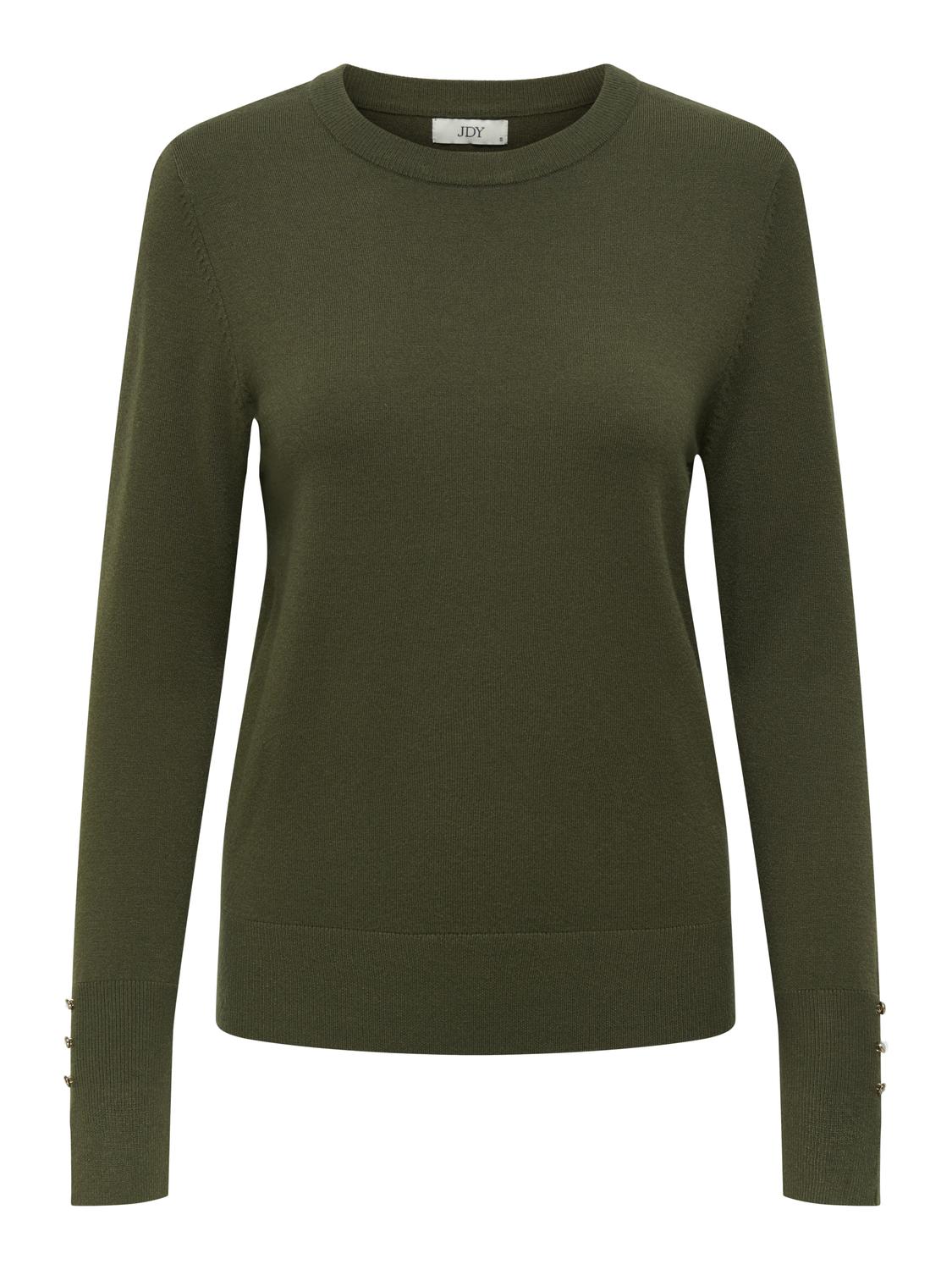 Jdymalou L/s On Button Pullover Knt Noos Mørkegrønn