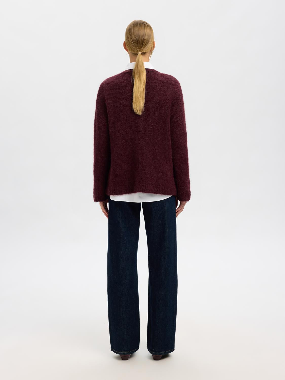 Slfgabriella Ls Knit New O-Neck Noos Mørkelilla