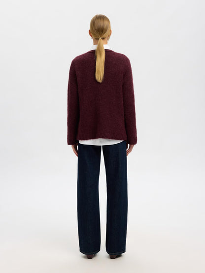 Slfgabriella Ls Knit New O-Neck Noos Mørkelilla