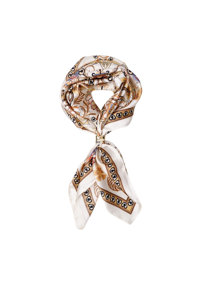 BCTAZIA MINI SCARF W. GOLDEN RING Kremfarget