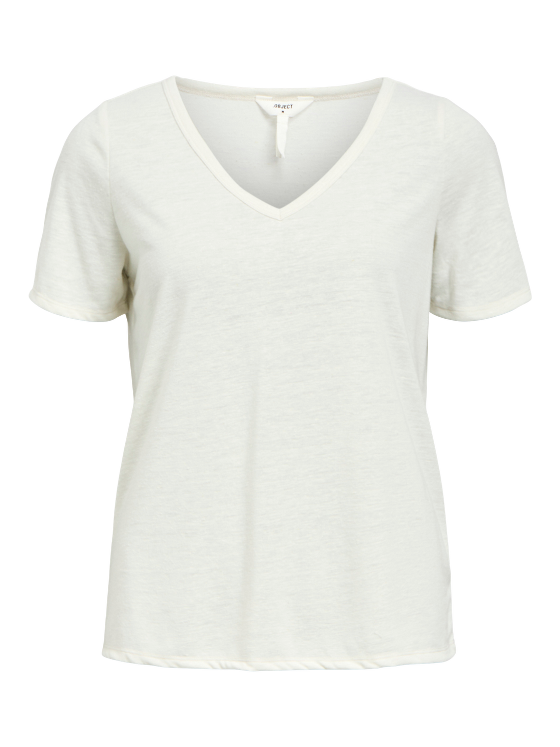 OBJTHEA S/S RE V-NECK TOP NOOS Hvit