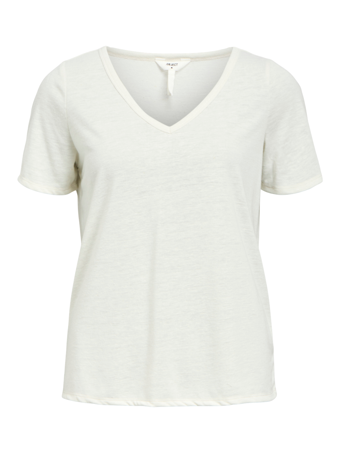 OBJTHEA S/S RE V-NECK TOP NOOS Hvit