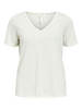 OBJTHEA S/S RE V-NECK TOP NOOS Hvit
