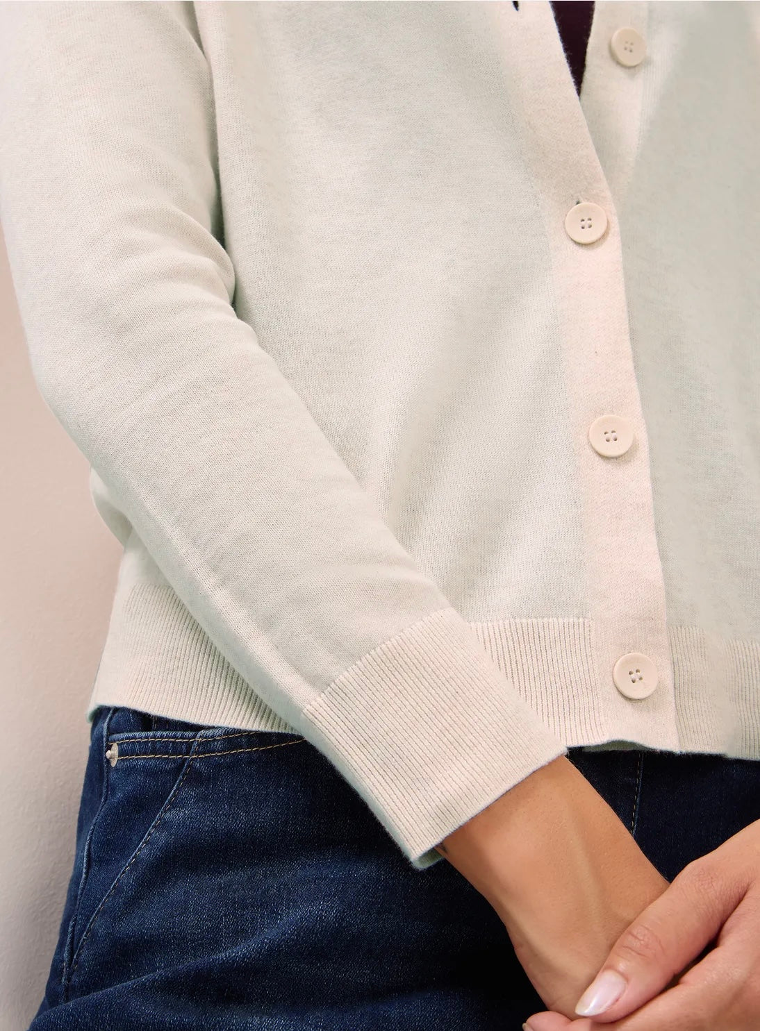 NOS  button cardigan Lys Beige