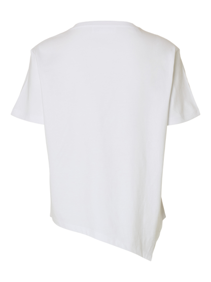 SLFMILA SS ASSYMETRIC TEE Hvit