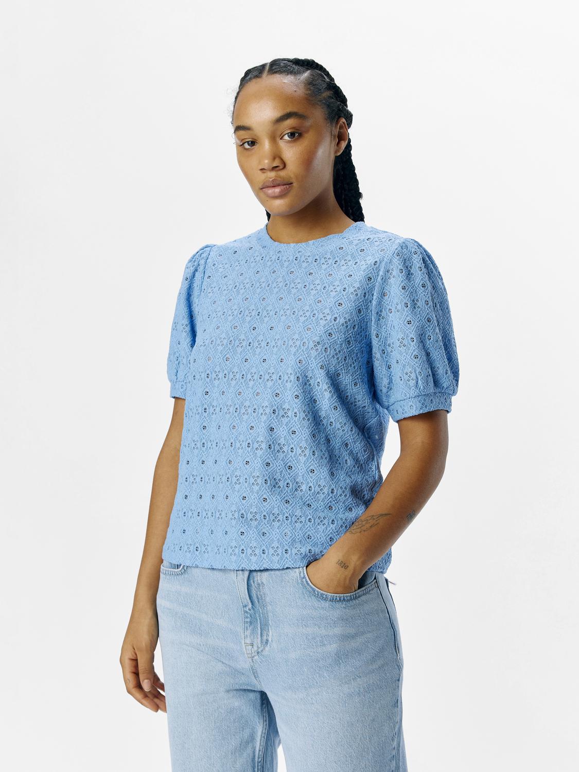 OBJLAILA S/S RE TOP NOOS Mellomblå