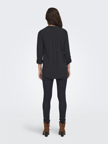 JDYLAUREL LIFE L/S SHIRT WVN DIA Sort