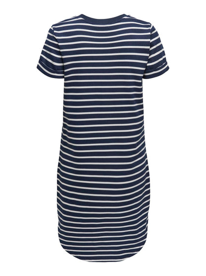 JDYIVY NEW S/S AOP SWEAT DRESS JRS ATK Mørkeblå