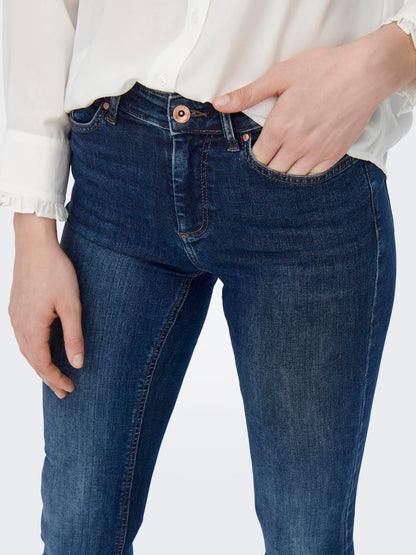 Onlblush Mid Flared Dnm Tai021 Noos Mørkeblå